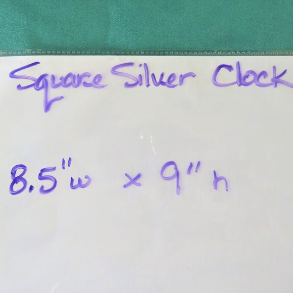 Silver Wall Clock Hammered Metal Paint Finish Square Clock.....924 - Picture 8 of 8